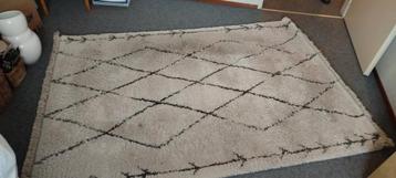 Vloerkleed beige met ruitmotief, beschikbaar voor biedingen