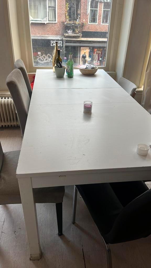 Ikea uitschuifbare tafel, Huis en Inrichting, Tafels | Eettafels, Zo goed als nieuw, 50 tot 100 cm, Rechthoekig, Ophalen