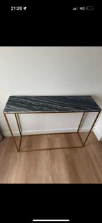 Side table marmer, Huis en Inrichting, Tafels | Sidetables, Ophalen, Zo goed als nieuw, 25 tot 50 cm, Rechthoekig