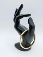 14 Karaats goud op zilver bangle / slavenarmband, 6 mm, Gebruikt, Info@zilverwebsite.nl, Verzenden, Zilverwebsite.nl