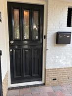 hardhouten voordeur met glas, antraciet grijs, Doe-het-zelf en Verbouw, Deuren en Horren, Ophalen, Gebruikt, 80 tot 100 cm, Buitendeur
