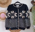 Vintage Peruaanse norway wollen vest noors dale 80s style, Maat 38/40 (M), Zwart, Ophalen of Verzenden, Zo goed als nieuw