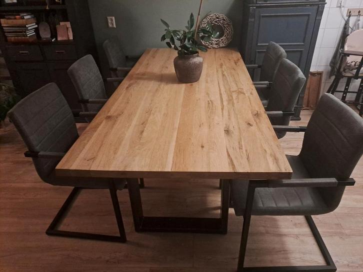 Landelijk Industriële Eettafel, Huis en Inrichting, Tafels | Eettafels, Zo goed als nieuw, 100 tot 150 cm, 150 tot 200 cm, Vier personen