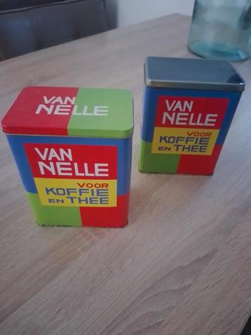Twee Van Nelle koffie of thee blikken  beschikbaar voor biedingen