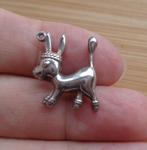 zilveren vintage bedel ezel [519], Sieraden, Tassen en Uiterlijk, Bedels, Overige merken, Verzenden, Zo goed als nieuw, 1 bedel