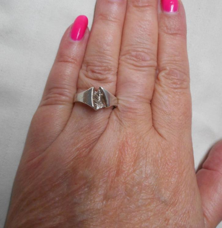 Zilveren Finse modernist ring van Riitta Hakala nr.610, Sieraden, Tassen en Uiterlijk, Ringen, Gebruikt, Dame, 18 tot 19, Zilver