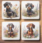 Teckel Lente onderzetters met houder, Ophalen of Verzenden, Nieuw, Glas of Kopje