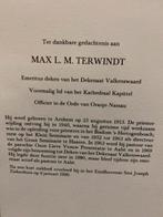 deken Terwindt 1912 Arnhem 1990 Aalst, Ophalen of Verzenden, Bidprentje