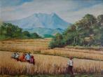 W. Klerkx (XXe) - Indonesië - 1960, Antiek en Kunst, Kunst | Schilderijen | Klassiek, Ophalen of Verzenden
