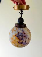 Antieke Handgeblazen Hanglamp, Gebruikt, Glas, Minder dan 50 cm, Antiek