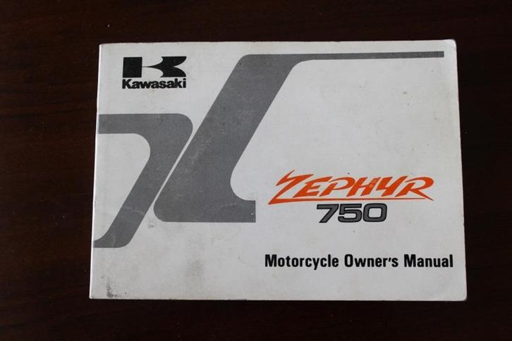 Kawasaki Zephyr 750 1990 motorcycle owner's manual ZR750-C1, Motoren, Handleidingen en Instructieboekjes, Kawasaki, Ophalen of Verzenden