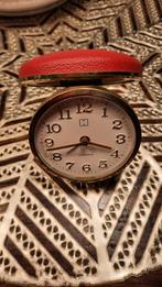 Vintage hema Reiswekker met Rode Lederen Bekleding, Ophalen of Verzenden