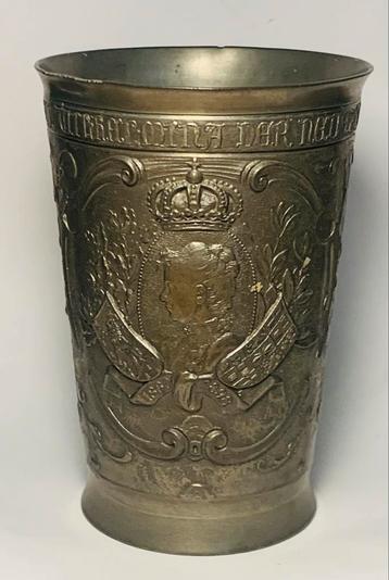 Beker Kroning Koningin Wilhelmina C.Kurz & co 1880-1898 beschikbaar voor biedingen