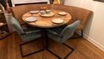 Eettafel en bank 2 stoelen , set prijs zie omschrijving, Huis en Inrichting, Tafels | Eettafels, Ophalen, Zo goed als nieuw, Rond