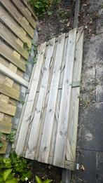 Twee schuttingdelen en tuindeur, Tuin en Terras, Schuttingen, Ophalen, Gebruikt, Hout, Minder dan 3 meter