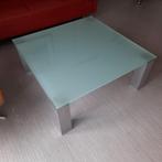 Glazen salontafel met rvs poten, 50 tot 100 cm, Minder dan 50 cm, Glas, Modern