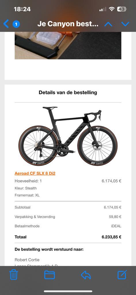 Canyon Aeroad cf dlx di2 ultegra, Fietsen en Brommers, Fietsen | Racefietsen, Zo goed als nieuw, Overige merken, Meer dan 20 versnellingen