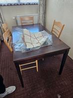 eettafel met 6 stoelen, Huis en Inrichting, Ophalen, Gebruikt, 100 tot 150 cm, Teakhout