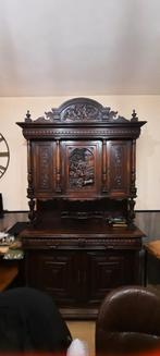 Antieke kast met jachttaferelen en bijpassende spiegel, Ophalen