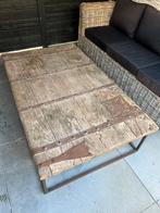 Unieke salontafel met roest staal frame, Huis en Inrichting, Tafels | Salontafels, Ophalen, Gebruikt, 50 tot 100 cm, Minder dan 50 cm