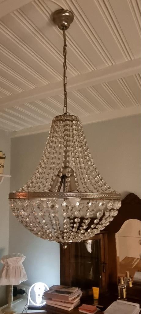 Kroonluchter met glazen kralen, Huis en Inrichting, Lampen | Kroonluchters, Ophalen