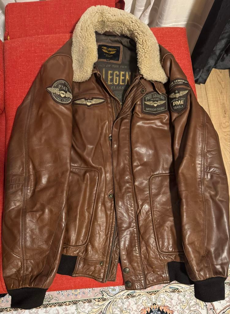 PME Legend Leren Jas - Bruin (XL), Ophalen of Verzenden, Gedragen, Maat 56/58 (XL), Bruin