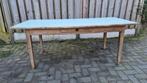 Vintage brocante eikenhouten tafel met formica blad, Doe-het-zelf en Verbouw, Werkbanken, Ophalen, Gebruikt