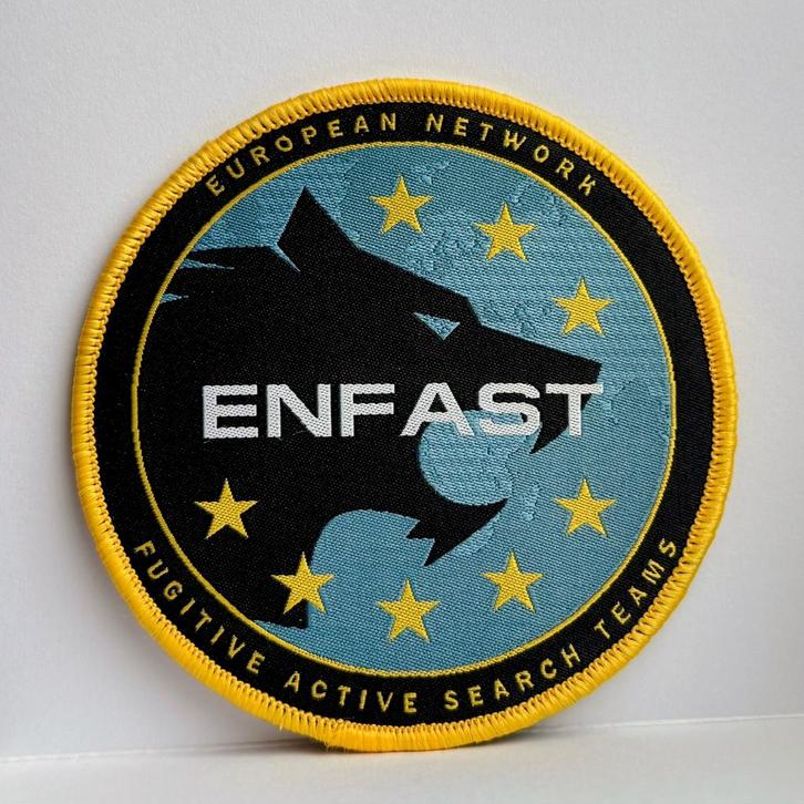 ENFAST European Network Fugitive Active Search Teams Patch, Verzamelen, Militaria | Algemeen, Landmacht, Embleem of Badge, Amerika