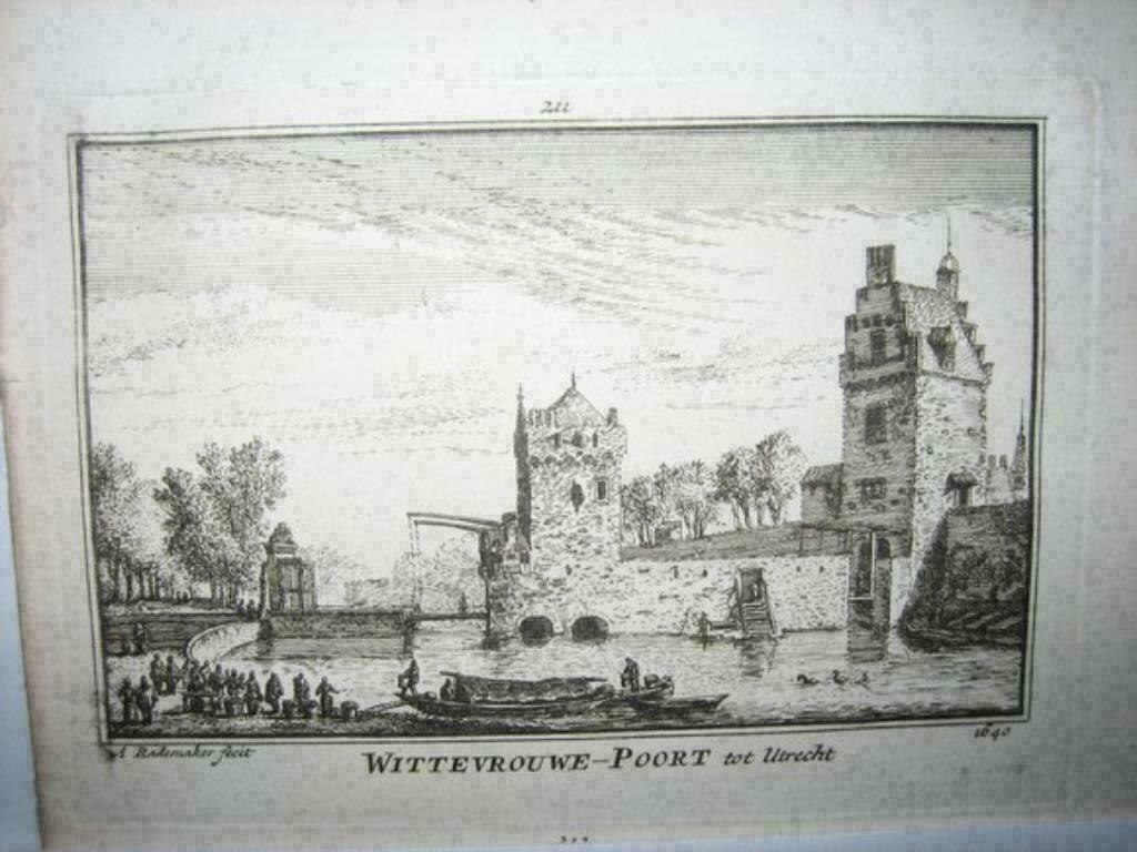 211 / Utrecht de Wittevrouwenpoort  Kopergravure 18e Eeuw, Ophalen of Verzenden