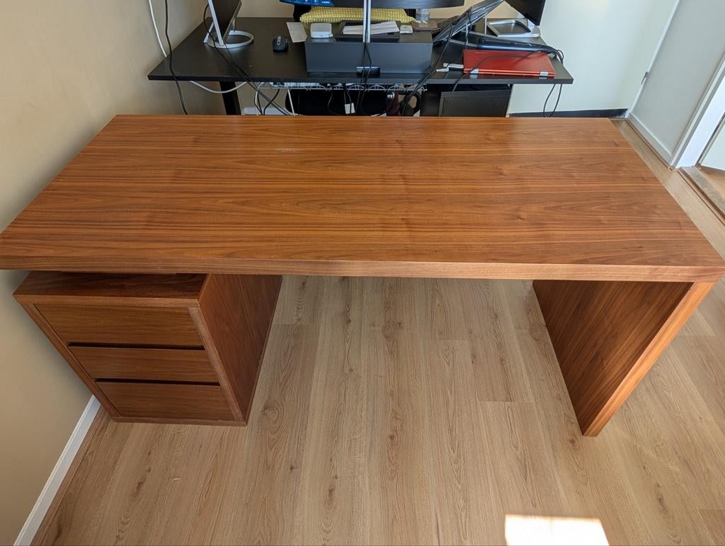 Vintage midcentury stevig bureau, Huis en Inrichting, Ophalen, Gebruikt