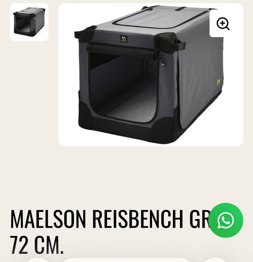 Reisbench 72 cm antraciet van Maelson, Dieren en Toebehoren, Ophalen, Nieuw