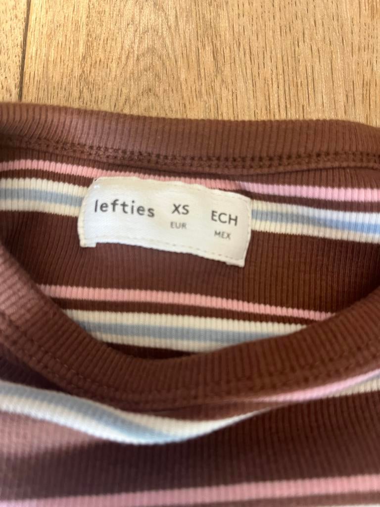 Lefties gestreepte crop top met korte mouwen, Kleding | Dames, Bruin, Ophalen of Verzenden, Zo goed als nieuw, Korte mouw