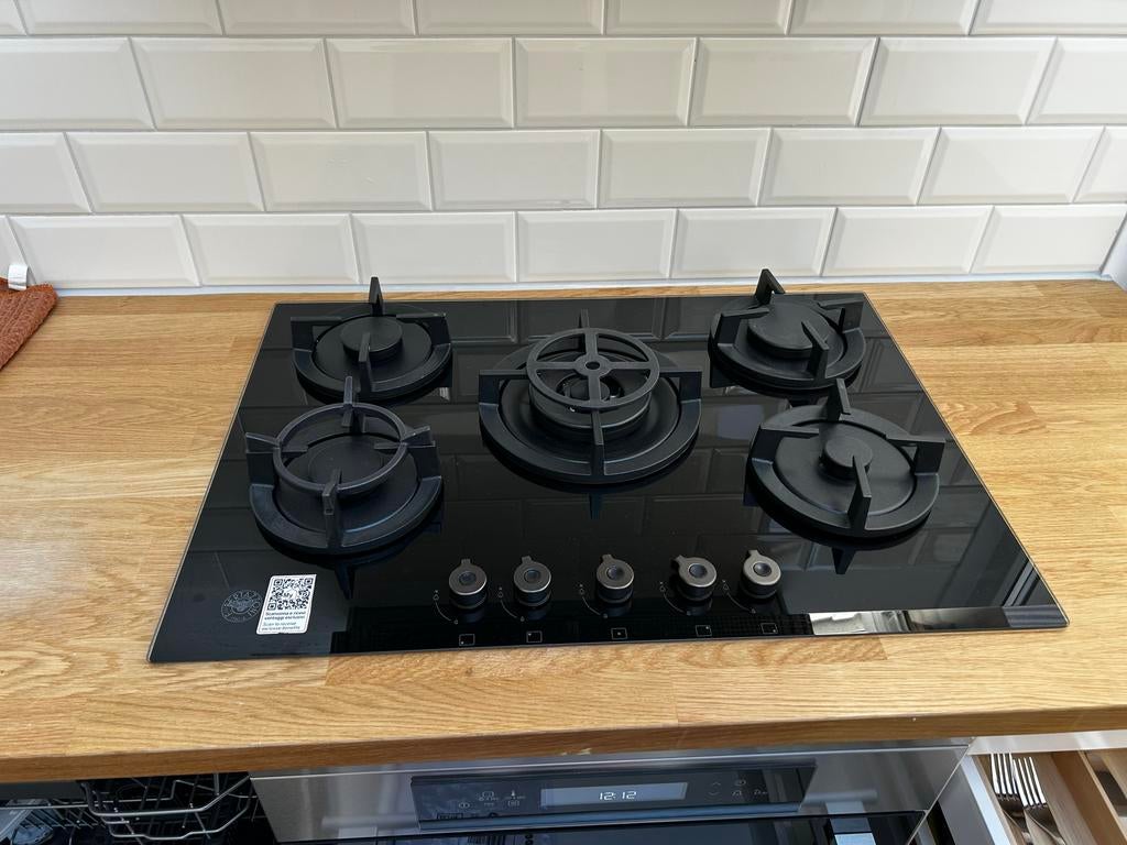 Bertazzoni Professional 75cm gaskookplaat op glas NIEUW, Witgoed en Apparatuur, Kookplaten, Ophalen, Nieuw, Inbouw, Gas