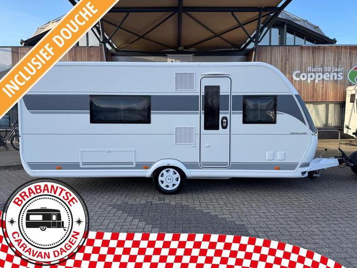 Hobby Excellent 495 WFB 2026 MEGA KORTING € 2695,-!, Caravans en Kamperen, Caravans, Bedrijf, tot en met 4, 1000 - 1250 kg, Treinzit