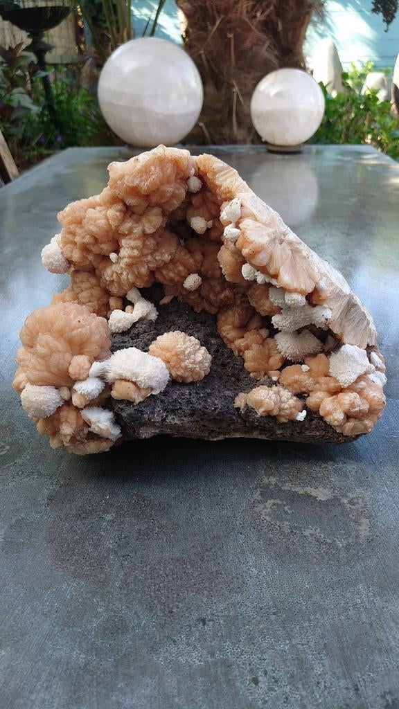 Geweldige Stilbiet kristallen met Scoleciet Ballen, Ophalen of Verzenden