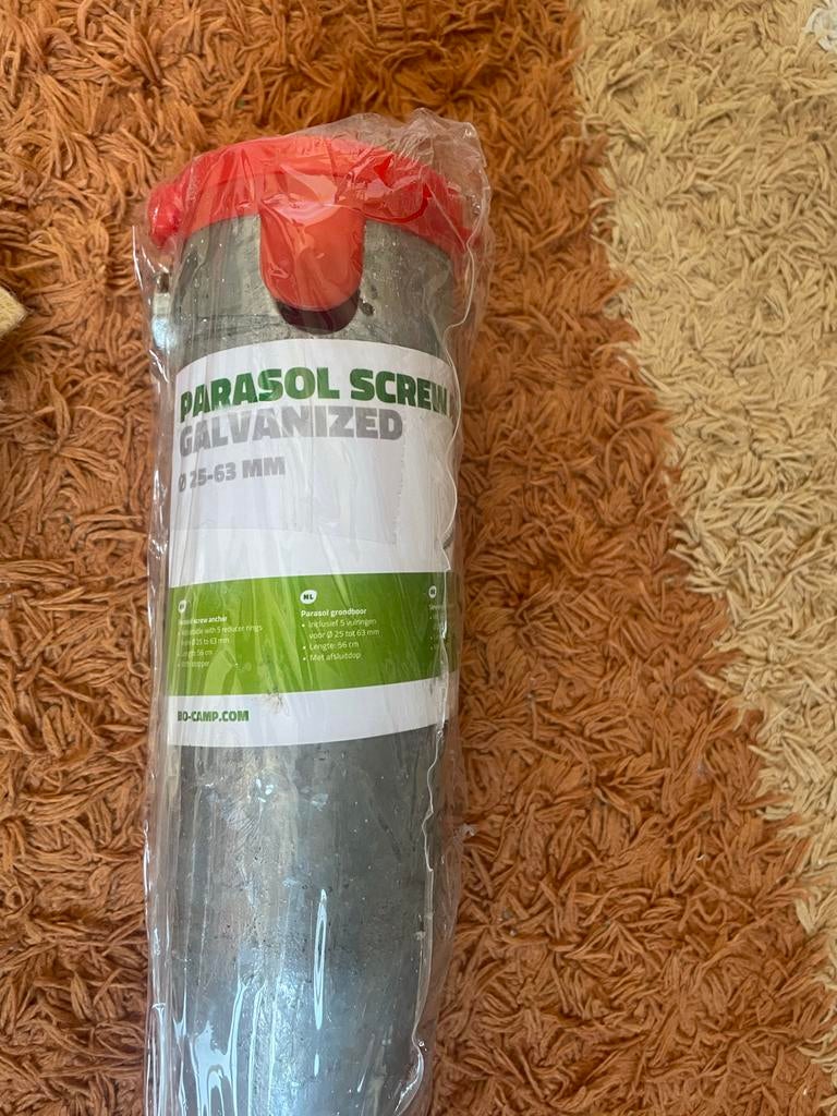 Parasol grondboor gegalvaniseerd Ø25-63 mm, Ophalen of Verzenden, Nieuw, Minder dan 1 meter, Parasolvoet