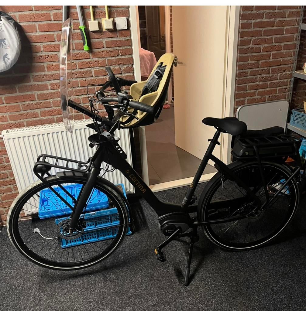 🚲 Cortina E-Common Family Elektrische Fiets, 2 zitjes, Windscherm, 56 cm of meer, Zo goed als nieuw