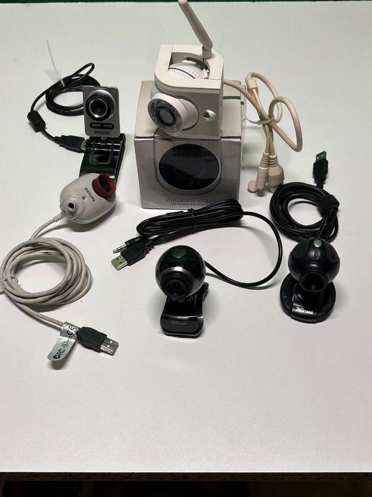 Webcam bundel Philips, Trust + WiFi beveiligingscamera Digoo, Computers en Software, Webcams, Gebruikt, Draadloos, ChromeOS, MacOS