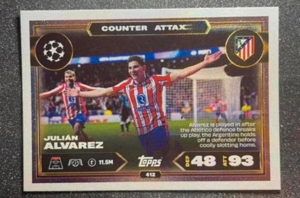 Topps MA 25/26   COUNTER  ATTAX   ÁLVAREZ    ATLÉTICO MADRID, Verzenden, Zo goed als nieuw, Plaatje