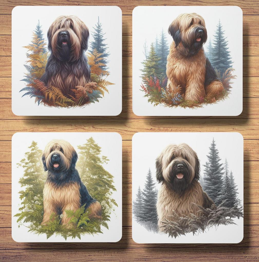 Briard Bos onderzetters met houder, Ophalen of Verzenden, Nieuw, Glas of Kopje
