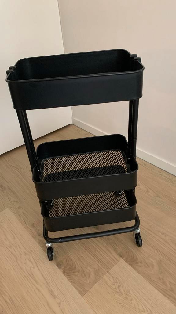 IKEA RÅSKOG roltafel / trolley - Zwart, Huis en Inrichting, Kasten | Stellingkasten, Gebruikt, Ophalen