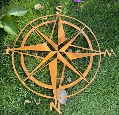 Muurdecoratie Kompas metaal roest, Tuin en Terras, Ophalen of Verzenden, Nieuw
