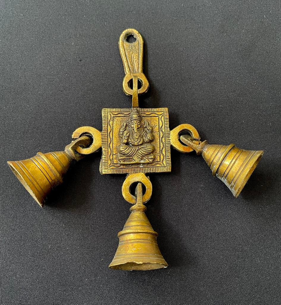 Antiek messing Ganesha-thema bestaat uit een klein plaatje, Ophalen of Verzenden