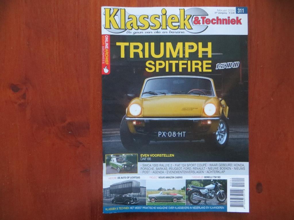 Klassiek & Techniek 311 Triumph Spitfire 1500, DAF 66, Simca, Ophalen of Verzenden, Nieuw, Volvo