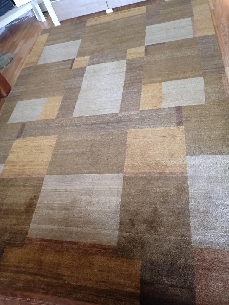 NIEUW: Wollen vloerkleed uit India - 2.00 x 3.00 meter, Ophalen, Grijs, Modern, Geometrisch, 200 cm of meer