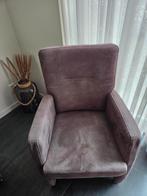 6x DM living eetkamerstoelen op wieltjes, suède lichtbruin, Ophalen, Gebruikt, Bruin, Stof