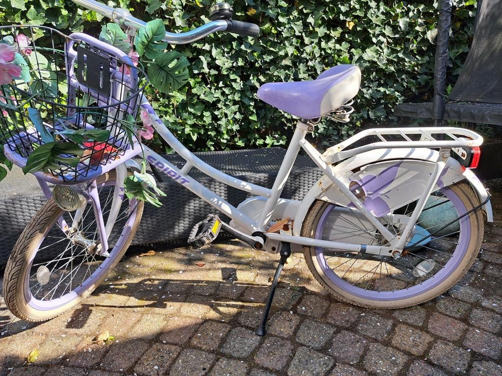 20 inch meisjesfiets met mandje - Spirit, Fietsen en Brommers, Fietsen | Meisjes, Ophalen, Terugtraprem, Gebruikt, Spirit