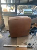 Leren hocker, Huis en Inrichting, Banken | Voetenbanken en Poefen, Ophalen, Gebruikt, Vierkant, Leer