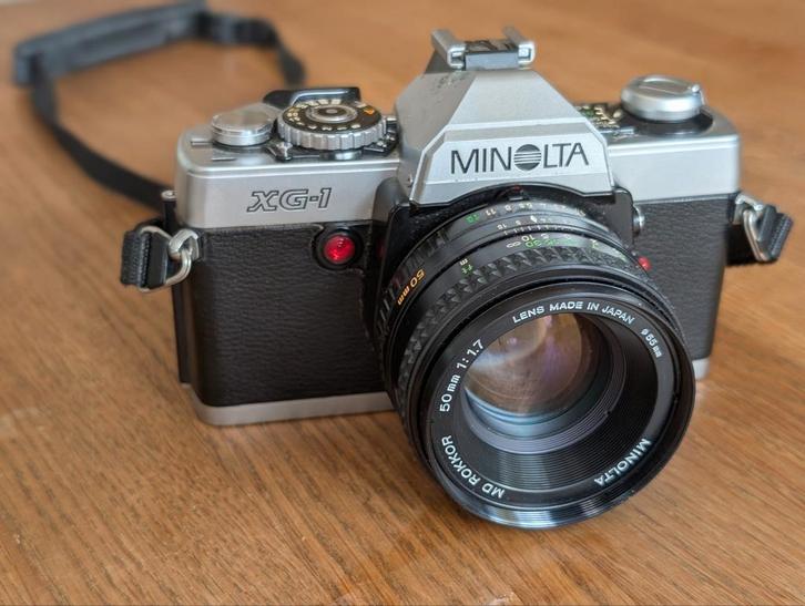 Minolta XG-1 + MD Rokkor 50mm 1.7 lens, Audio, Tv en Foto, Fotocamera's Analoog, Gebruikt, Spiegelreflex, Minolta, Ophalen of Verzenden