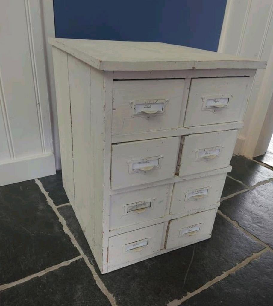 Oud Apothekerskastje 38B x 46,5D x 52H met 8 lades!, Ophalen, Minder dan 50 cm, Gebruikt, 5 laden of meer